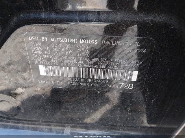 2024 MITSUBISHI MIRAGE ES/LE 9