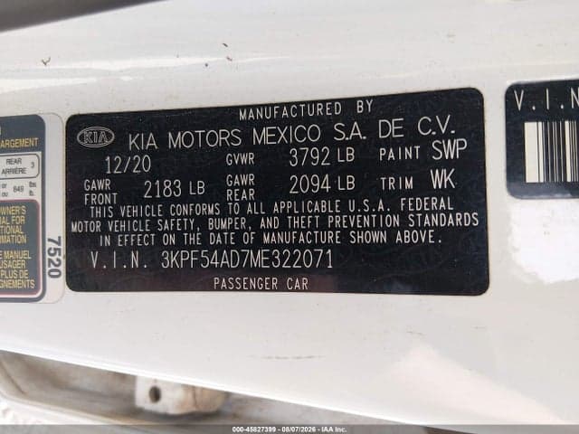 2021 KIA FORTE EX 9
