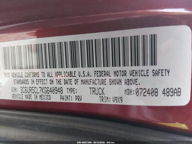 2019 RAM 2500 TRADESMAN 4X4 6'4 BOX 9
