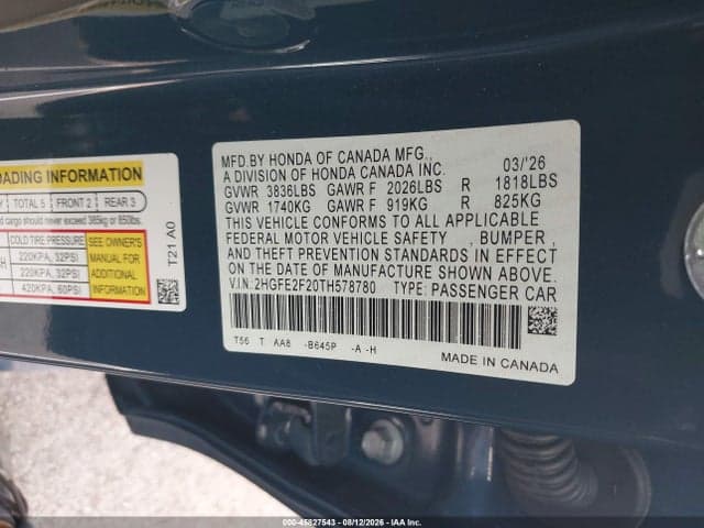 2026 HONDA CIVIC LX 9