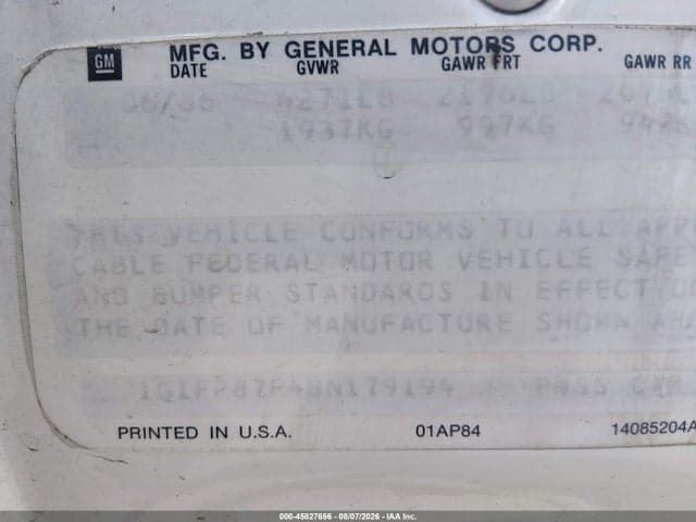 1986 CHEVROLET CAMARO 9