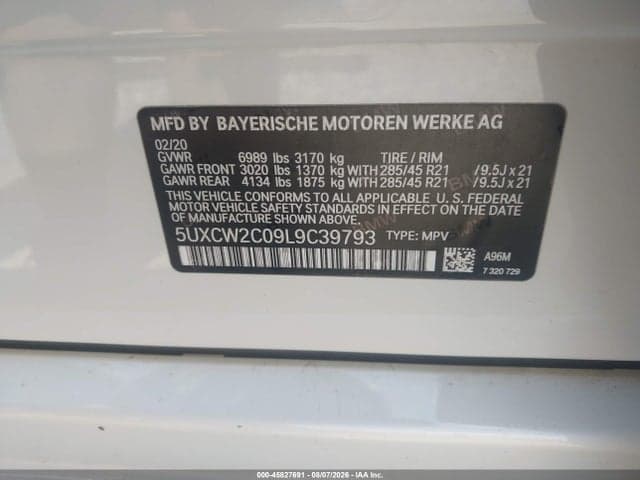 2020 BMW X7 XDRIVE40I 9