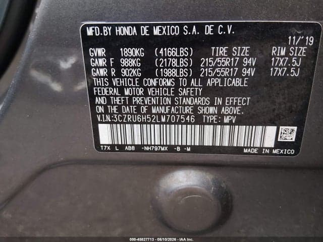 2020 HONDA HR-V AWD EX 9