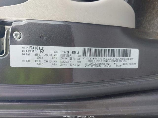 2017 DODGE GRAND CARAVAN SE 9