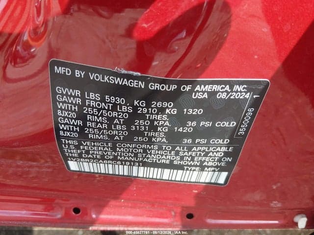 2024 VOLKSWAGEN ATLAS 2.0T SEL 9