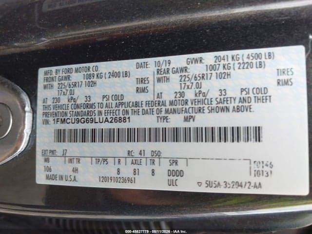 2020 FORD ESCAPE SE 9