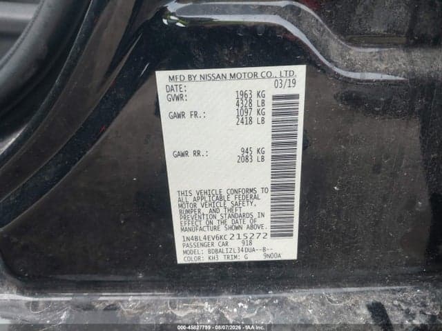 2019 NISSAN ALTIMA 2.5 SL 9