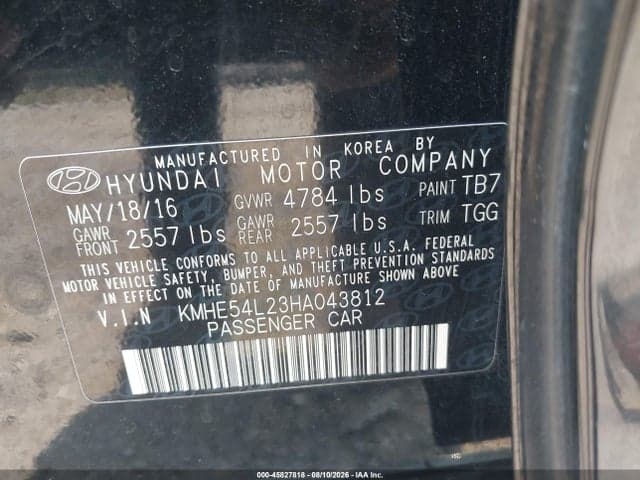 2017 HYUNDAI SONATA PLUG-IN HYBRID LIMITED 9