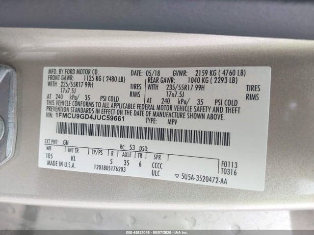 2018 FORD ESCAPE SE 9