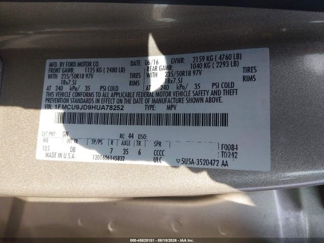 2017 FORD ESCAPE TITANIUM 9