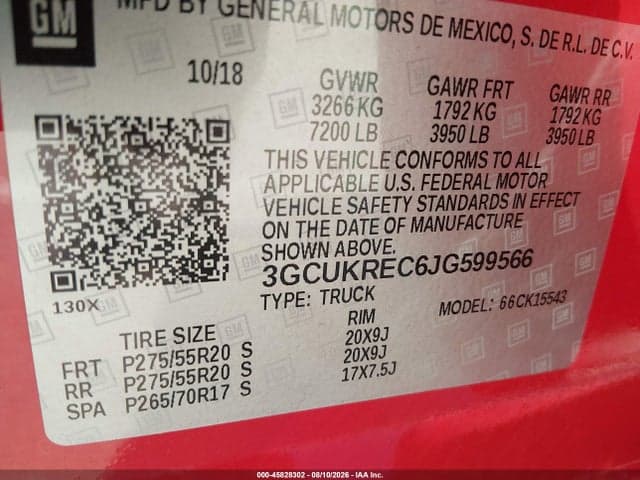 2018 CHEVROLET SILVERADO 1500 2LT 9