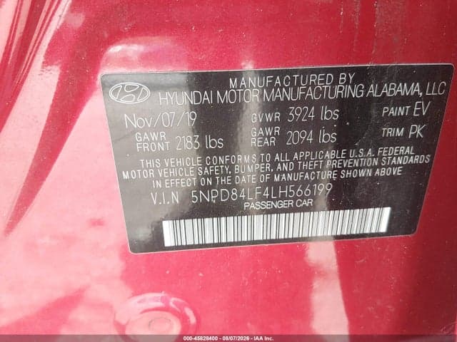 2020 HYUNDAI ELANTRA SEL 9