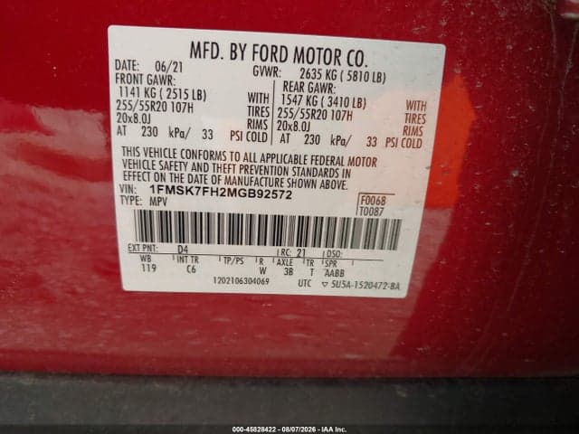 2021 FORD EXPLORER LIMITED 9