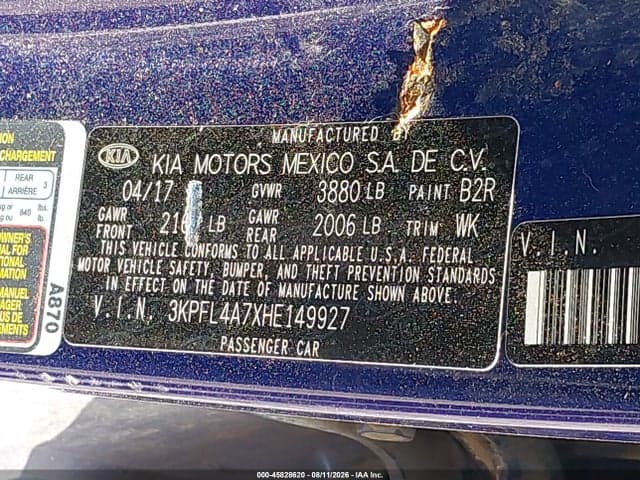 2017 KIA FORTE LX 9