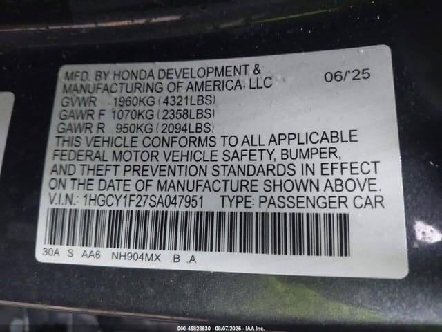 2025 HONDA ACCORD LX 9