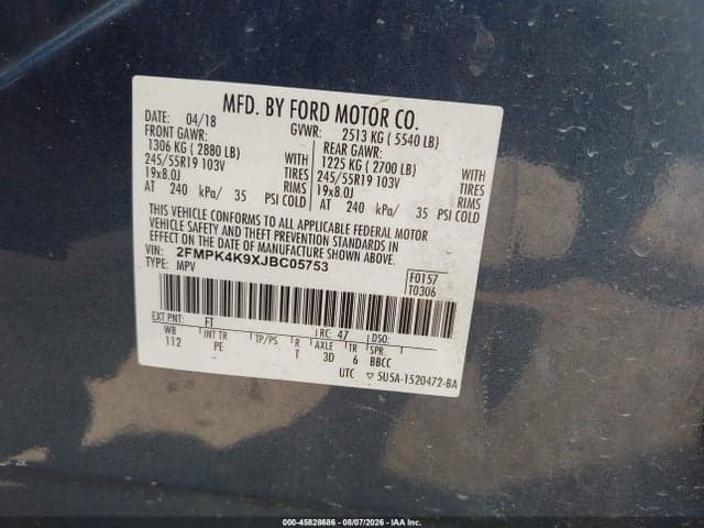 2018 FORD EDGE TITANIUM 9