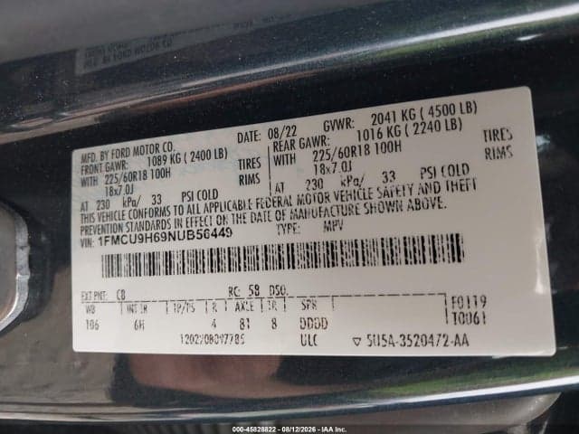 2022 FORD ESCAPE SEL 9