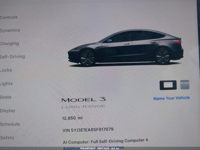 2025 TESLA MODEL 3 LONG RANGE REAR-WHEEL DRIVE/STANDARD REAR-WHEEL DRIVE 15