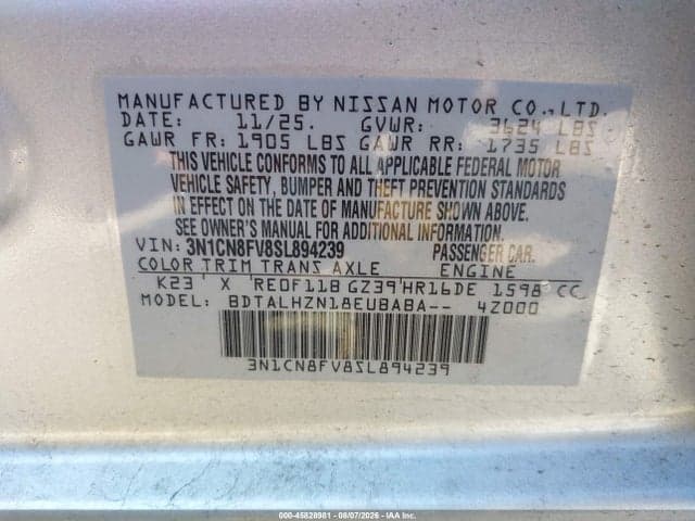 2025 NISSAN VERSA 1.6 SR 9