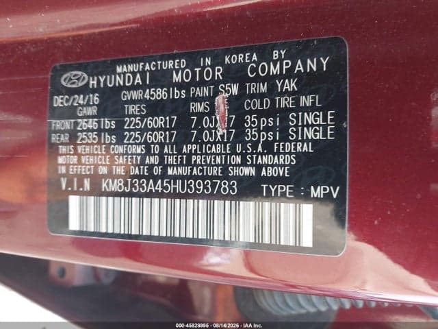 2017 HYUNDAI TUCSON SE 9