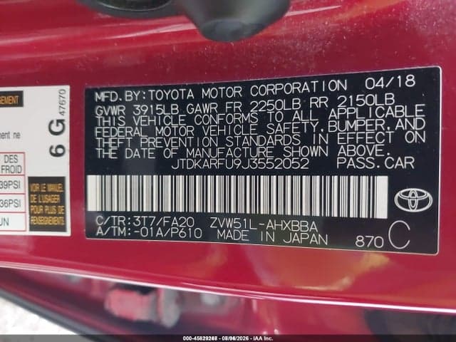 2018 TOYOTA PRIUS TWO ECO 9