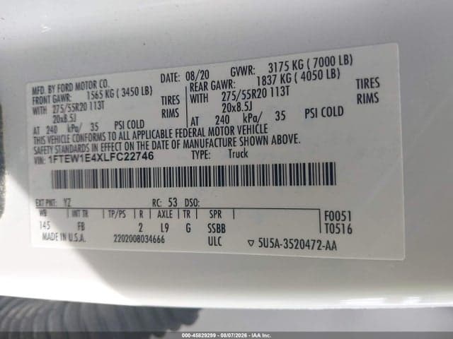 2020 FORD F-150 XLT 9