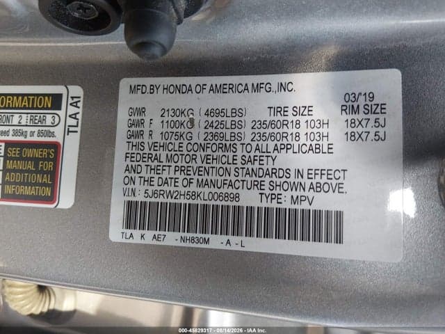 2019 HONDA CR-V EX 9