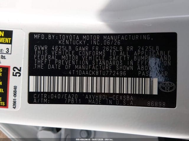 2026 TOYOTA CAMRY SE 9