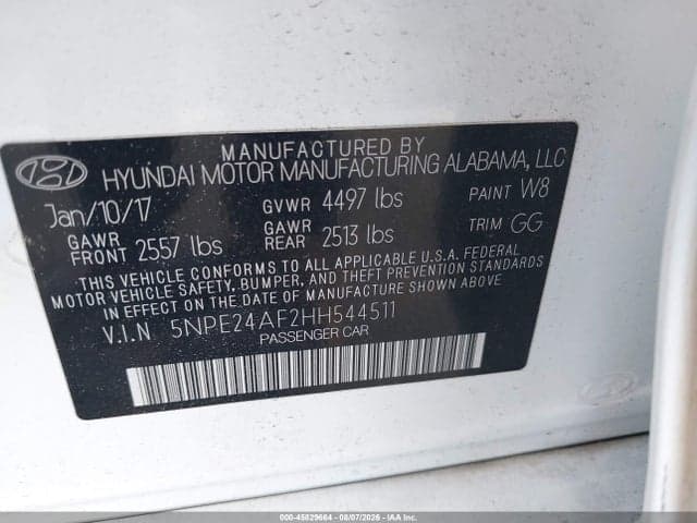 2017 HYUNDAI SONATA SE 9