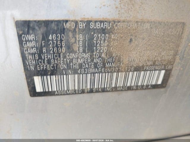 2021 SUBARU LEGACY PREMIUM 9