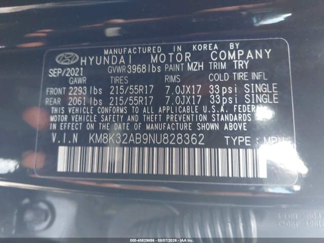 2022 HYUNDAI KONA SEL 9