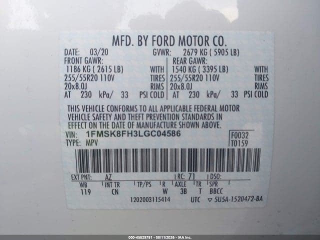 2020 FORD EXPLORER LIMITED 9