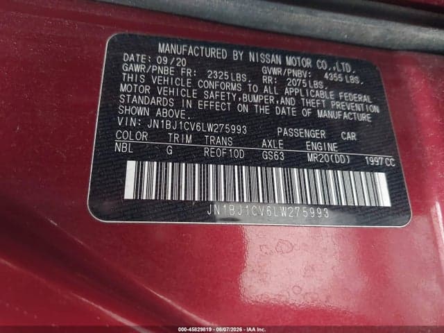 2020 NISSAN ROGUE SPORT S FWD XTRONIC CVT 9