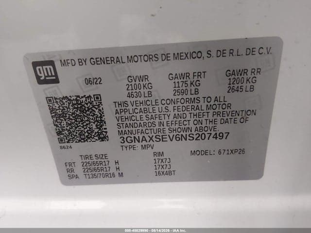2022 CHEVROLET EQUINOX AWD LS 9