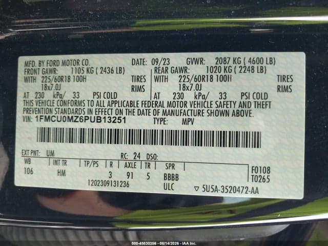 2023 FORD ESCAPE ST-LINE 9