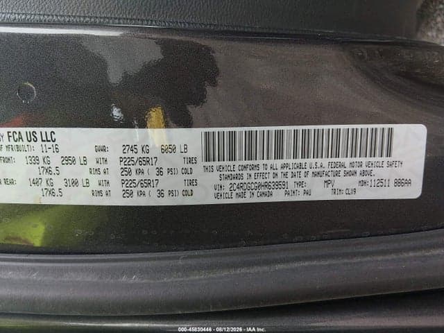 2017 DODGE GRAND CARAVAN SXT 9