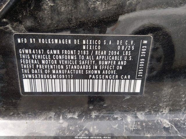 2025 VOLKSWAGEN JETTA 1.5T S 9