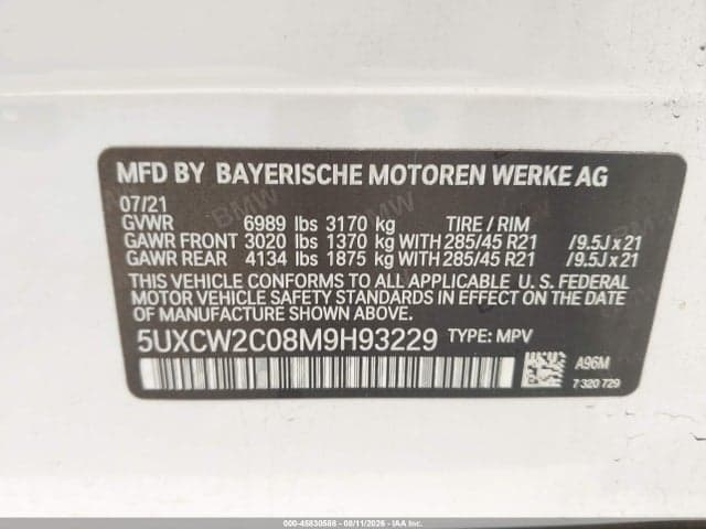 2021 BMW X7 XDRIVE40I 9