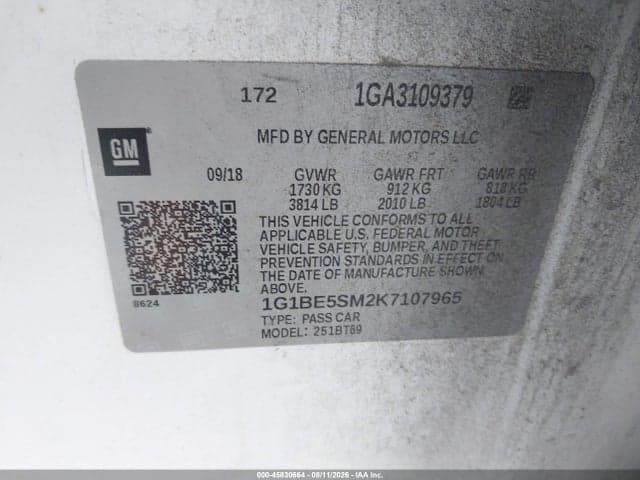 2019 CHEVROLET CRUZE LT 9