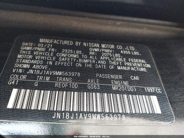 2021 NISSAN ROGUE SPORT S FWD XTRONIC CVT 9