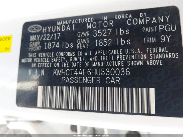 2017 HYUNDAI ACCENT SE 9