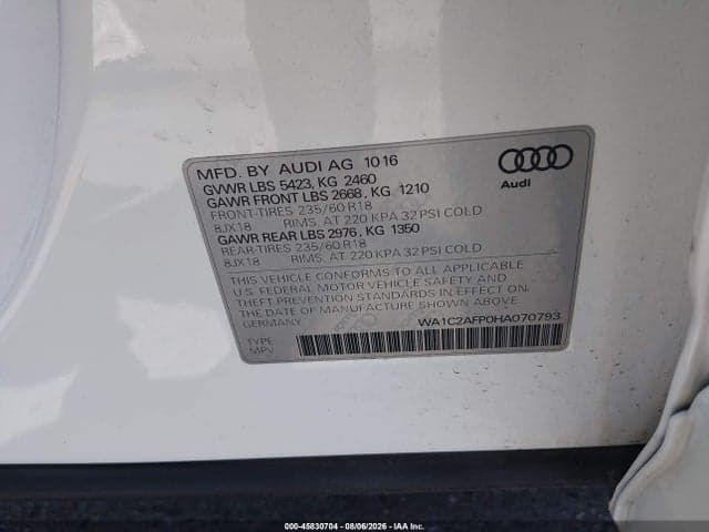 2017 AUDI Q5 2.0T PREMIUM 9