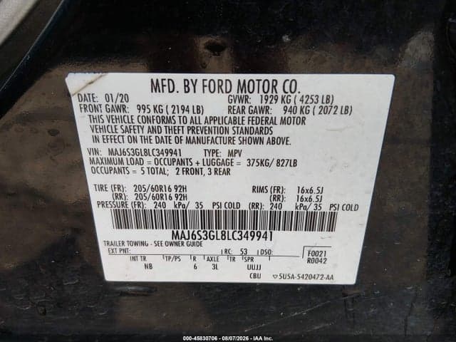 2020 FORD ECOSPORT SE 9