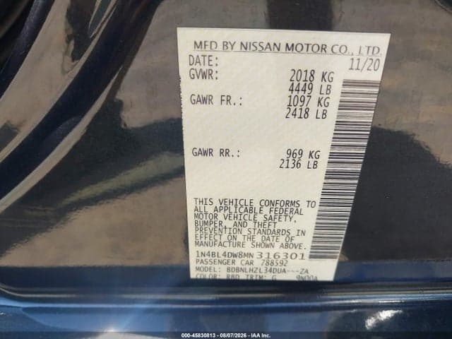 2021 NISSAN ALTIMA SV INTELLIGENT AWD 9