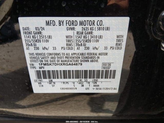 2024 FORD EXPLORER XLT 9
