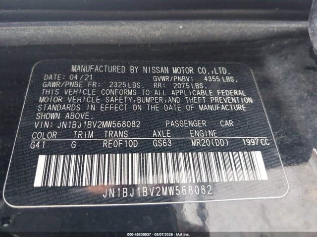 2021 NISSAN ROGUE SPORT SV FWD XTRONIC CVT 9