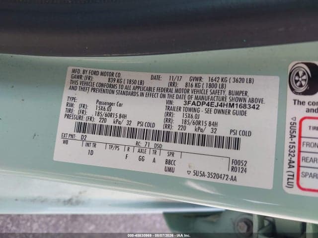 2017 FORD FIESTA SE 9