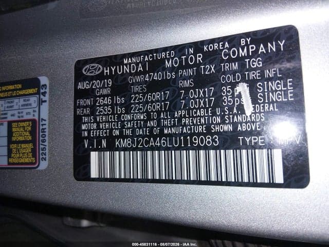2020 HYUNDAI TUCSON SE 9