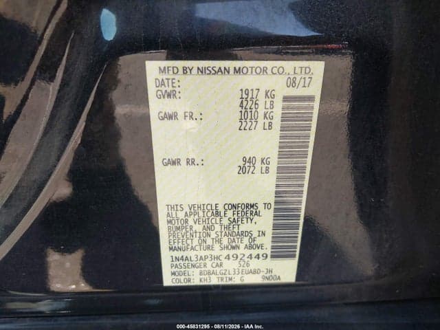 2017 NISSAN ALTIMA 2.5 S 7