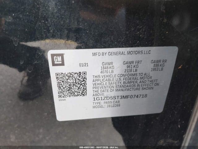 2021 CHEVROLET MALIBU FWD LT 9